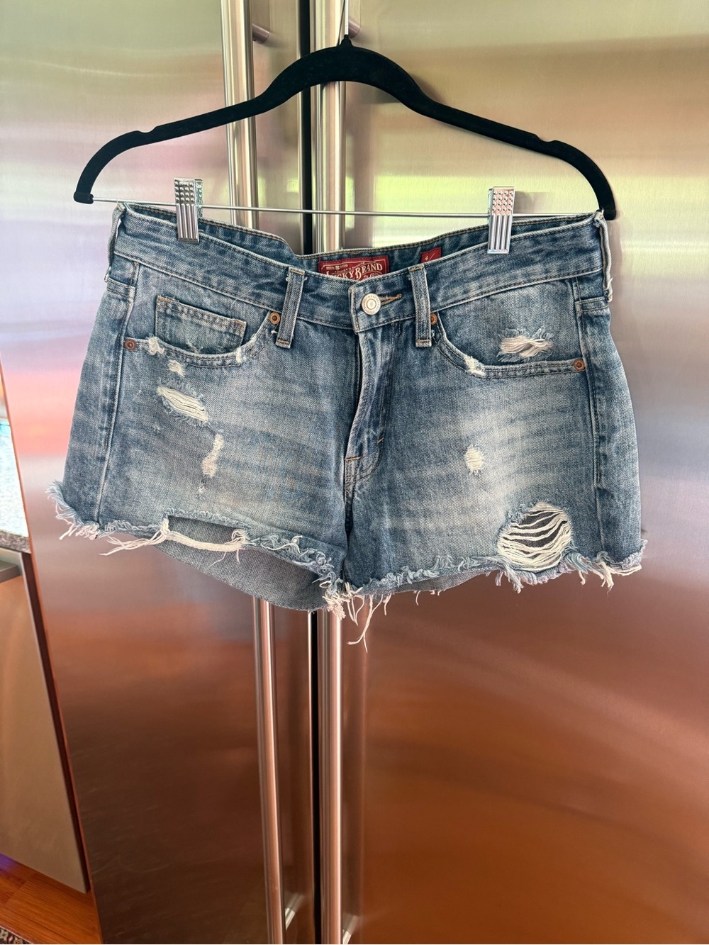 Lucky Brand Distressed Light Blue Denim Cutoff Shorts
